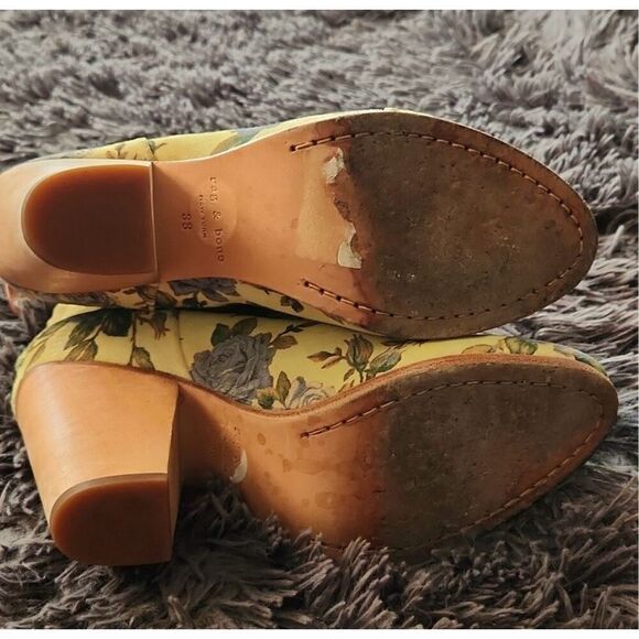 Rag & Bone Newbury bootie yellow blue floral sz 8/38 - Picture 8 of 8